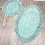Набор ковриков для ванной овальных Chilai Home PIANTE OVAL хлопок mint, фото, фотография