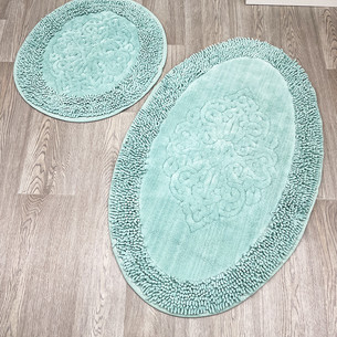 Набор ковриков для ванной овальных Chilai Home PIANTE OVAL хлопок mint