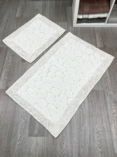 Набор ковриков для ванной прямоугольных Chilai Home STONE хлопок ekru, фото, фотография