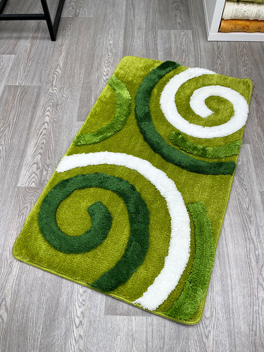 Коврик для ванной прямоугольный Chilai Home ROSSO акрил green 60х100, фото, фотография