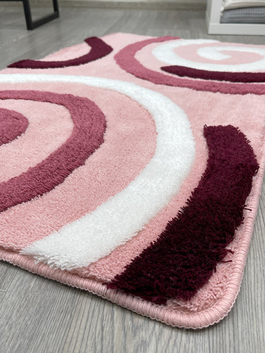 Коврик для ванной прямоугольный Chilai Home ROSSO акрил pink 60х100, фото, фотография