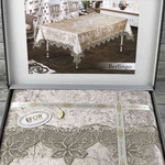 Скатерть прямоугольная Efor BERLINGO велюр капучино 160х220, фото, фотография