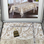 Скатерть прямоугольная Efor ENTERNITY велюр капучино 160х220, фото, фотография