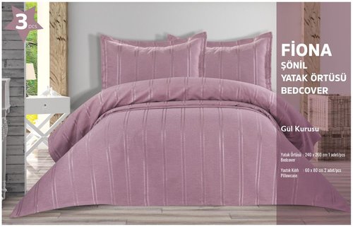 Покрывало Karven FIONA шенил жаккард полиэстер сухая роза 240х260, фото, фотография