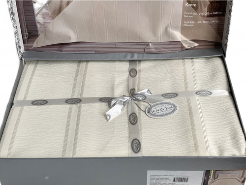 Покрывало Karven FIONA шенил жаккард полиэстер кремовый 240х260, фото, фотография