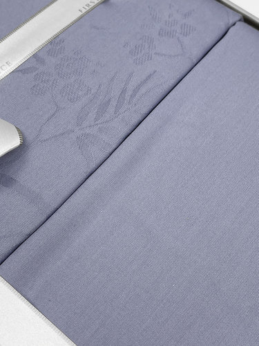Постельное белье First Choice STESHA хлопковый сатин-жаккард dusty blue евро, фото, фотография