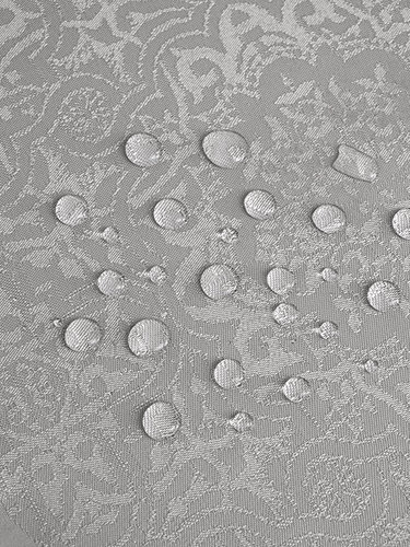 Скатерть овальная Karna DARVIN водонепроницаемый жаккард серый 160х220, фото, фотография