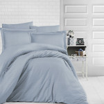 Постельное белье Karven CIZGILI хлопковый сатин blue 1,5 спальный, фото, фотография