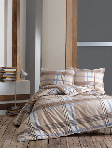 Постельное белье Karven ENZA хлопковый ранфорс beige 1,5 спальный, фото, фотография