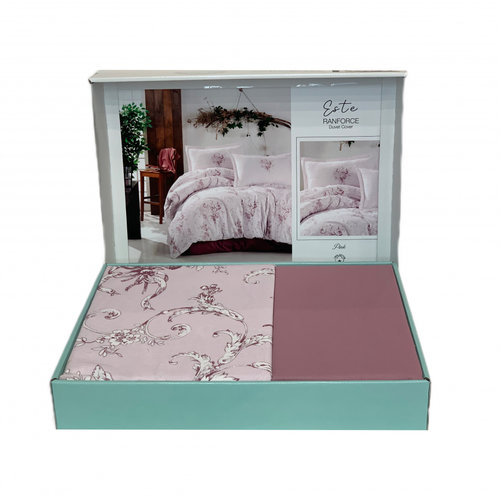 Постельное белье Karven ESTE хлопковый ранфорс pink 1,5 спальный, фото, фотография