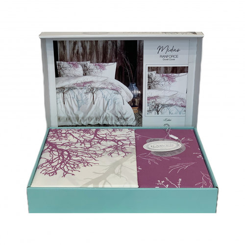 Постельное белье Karven MIDAS хлопковый ранфорс lilac семейный, фото, фотография