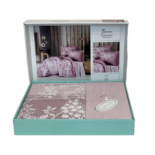 Постельное белье Karven BOVA хлопковый ранфорс pink 1,5 спальный, фото, фотография