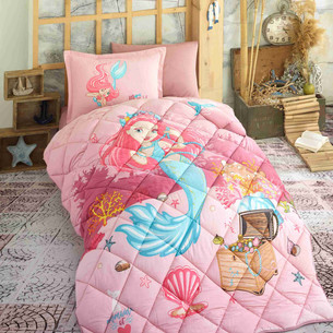 Детское постельное белье с одеялом Clasy DELFIN PEMBE хлопковый ранфорс 1,5 спальный