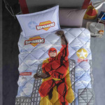 Детское постельное белье с одеялом Clasy SUPERHERO GRI хлопковый ранфорс 1,5 спальный, фото, фотография