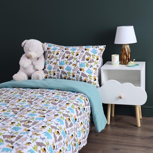 Детское постельное белье без пододеяльника с одеялом Sofi De Marko FUNNY KIDS хлопковый сатин V14 1,5 спальный