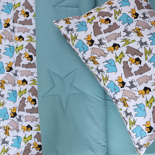 Детское постельное белье без пододеяльника с одеялом Sofi De Marko FUNNY KIDS хлопковый сатин V14 1,5 спальный, фото, фотография