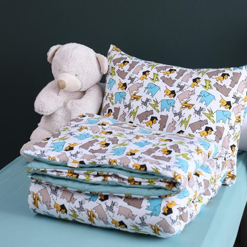 Детское постельное белье без пододеяльника с одеялом Sofi De Marko FUNNY KIDS хлопковый сатин V14 1,5 спальный, фото, фотография