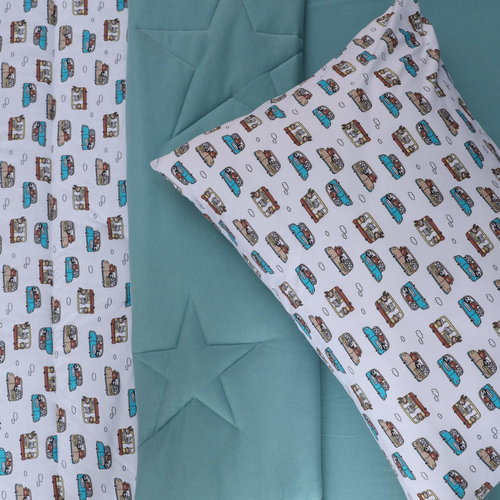 Детское постельное белье без пододеяльника с одеялом Sofi De Marko FUNNY KIDS хлопковый сатин V17 1,5 спальный, фото, фотография