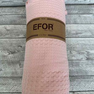 Вафельная простыня-покрывало для укрывания (пике) Efor SACAKLI хлопок розовый 220х240