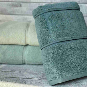 Набор полотенец для ванной 3 шт. Luzz MIC-1 хлопковая махра зелёный 70х140