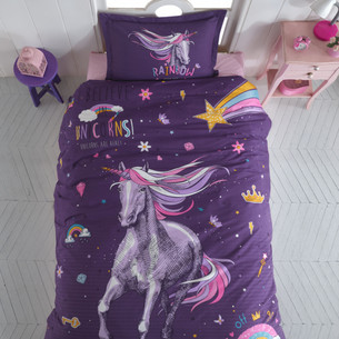Детское постельное белье Karven YOUNG STYLE MARINA хлопковый ранфорс purple 1,5 спальный
