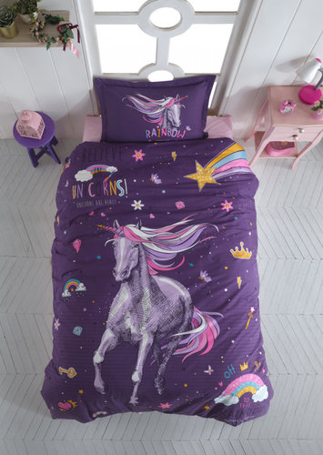 Детское постельное белье Karven YOUNG STYLE MARINA хлопковый ранфорс purple 1,5 спальный, фото, фотография