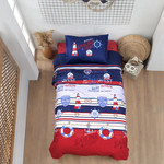 Детское постельное белье Karven YOUNG STYLE ROTA хлопковый ранфорс navy blue 1,5 спальный, фото, фотография