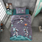 Детское постельное белье Karven YOUNG STYLE SPACE хлопковый ранфорс antracit 1,5 спальный, фото, фотография