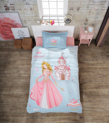 Детское постельное белье Karven YOUNG STYLE CROWN хлопковый ранфорс pink 1,5 спальный, фото, фотография