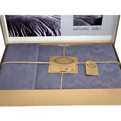 Постельное белье Karven HOTEN NATURAL хлопковый сатин-жаккард grey евро, фото, фотография