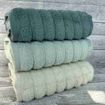 Набор полотенец для ванной 3 шт. Luzz MIC-4 хлопковая махра зелёный 50х90, фото, фотография
