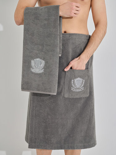 Набор для сауны мужской Karna ARMEN хлопковая махра серый, фото, фотография
