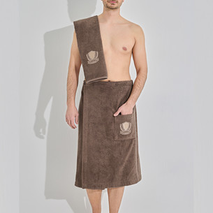 Набор для сауны мужской Karna ARMEN хлопковая махра тёмно-коричневый