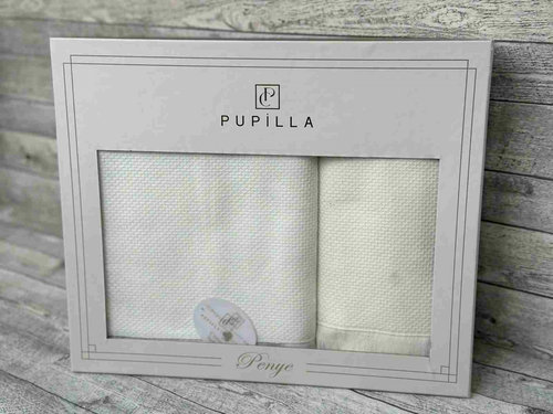 Подарочный набор полотенец для ванной 50х90, 70х140 Pupilla BERNINI хлопковая махра белый, фото, фотография