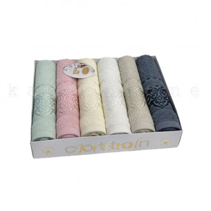 Подарочный набор полотенец-салфеток 30х50(6) Karven PRENS хлопковая махра