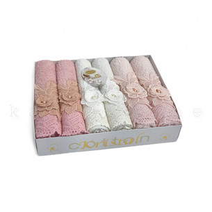 Подарочный набор полотенец-салфеток 30х50(6) Karven LENA хлопковая махра
