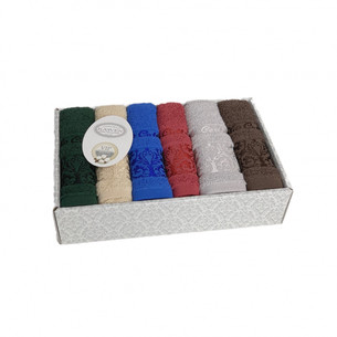 Подарочный набор полотенец-салфеток 30х50(6) Karven HAYAL хлопковая махра