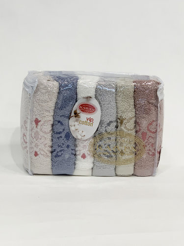 Набор полотенец-салфеток 30х50(6) Karven OTTOMAN хлопковая махра, фото, фотография