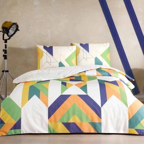 Комплект подросткового постельного белья TAC GENC MODASI MAXIM хлопковый ранфорс зелёный 1,5 спальный, фото, фотография