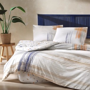 Комплект подросткового постельного белья TAC GENC MODASI ORION хлопковый ранфорс серый 1,5 спальный