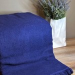 Махровая простынь-покрывало для укрывания Tivolyo Home NATURAL SLIM хлопок синий 160х220, фото, фотография