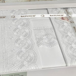 Постельное белье Batunur NURSUM хлопковый акфил белый евро, фото, фотография