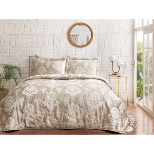 Покрывало Tivolyo home BOHEME жаккард бежевый 260х260
