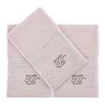 Набор полотенец-салфеток в подарочной упаковке 30х50 см (2 шт.) Tivolyo Home JULIET хлопковая махра розовый, фото, фотография