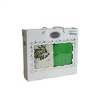 Подарочный набор кухонных полотенец 40х60(2) Karven ОЛИВА хлопковая махра кремовый/зелёный, фото, фотография