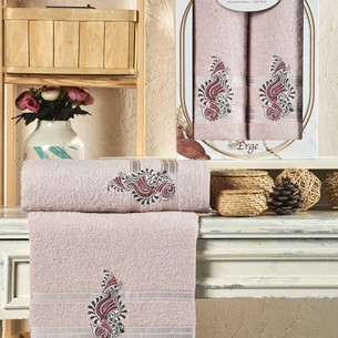 Подарочный набор полотенец для ванной 50х90, 70х140 Two Dolphins ERGE хлопковая махра светло-розовый