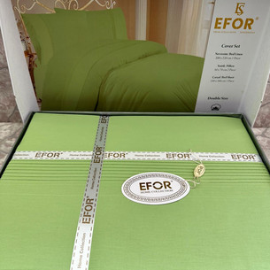 Постельное белье Efor RANFORCE YALCIN N-06 хлопковый ранфорс зелёный евро
