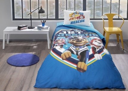 Детское постельное белье TAC PAW PATROL JET хлопковый ранфорс 1,5 спальный, фото, фотография