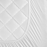 Простынь на резинке Karna ELINA хлопковый трикотаж белый 160х200+30, фото, фотография