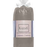 Простынь на резинке Karna ELINA хлопковый трикотаж кофейный 100х200+30, фото, фотография